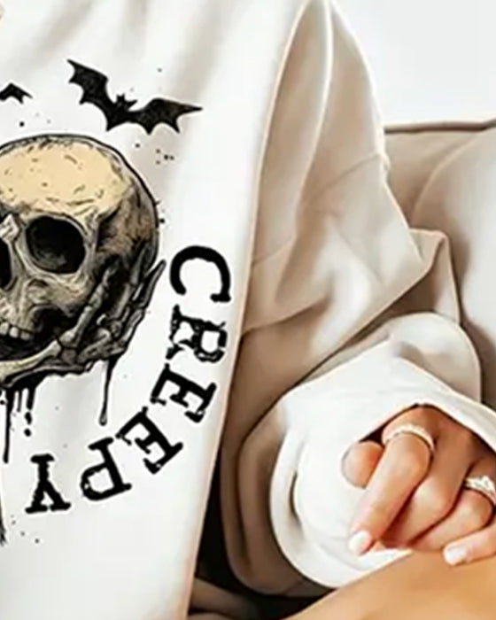 Genser Rund Hals Lang Erme Halloween