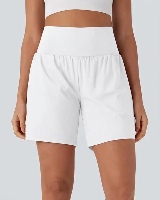 Ensfargede Shorts Høy Midje