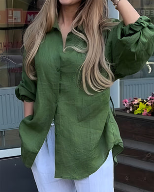 Bluse Elastisk Midje Lanterne Erme