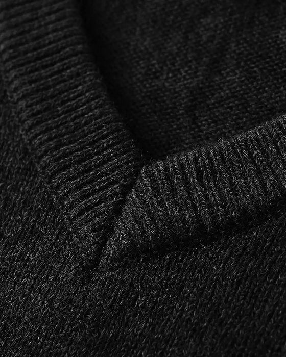 Pullover Mini V-Hals Casual Solid