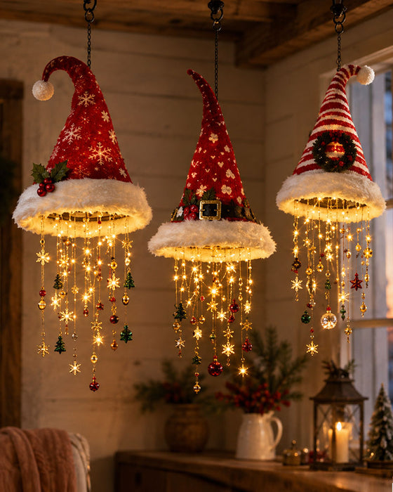 🎅 Opplyst Julenisselue Hengende Lysekrone🎄
