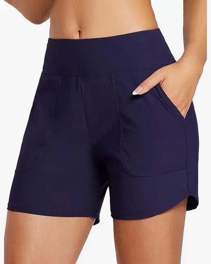 Shorts Høy Midje Splitt Sportslig Casual