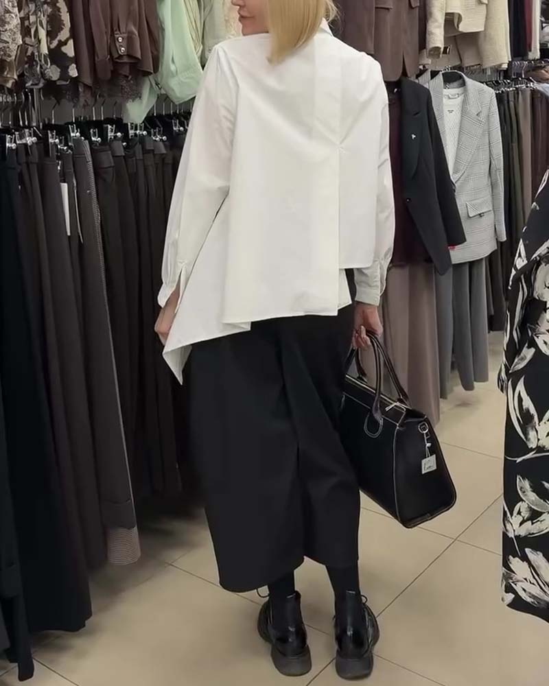 Skjorte Uregelmessig Side Glidelås