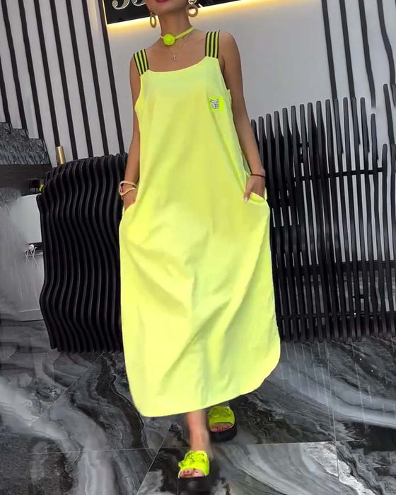 Kjole Med Spliced Suspender Løs