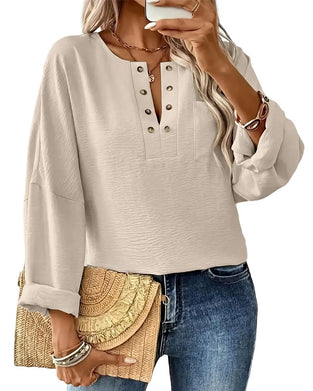 Bluse Solid Casual Lang Erme