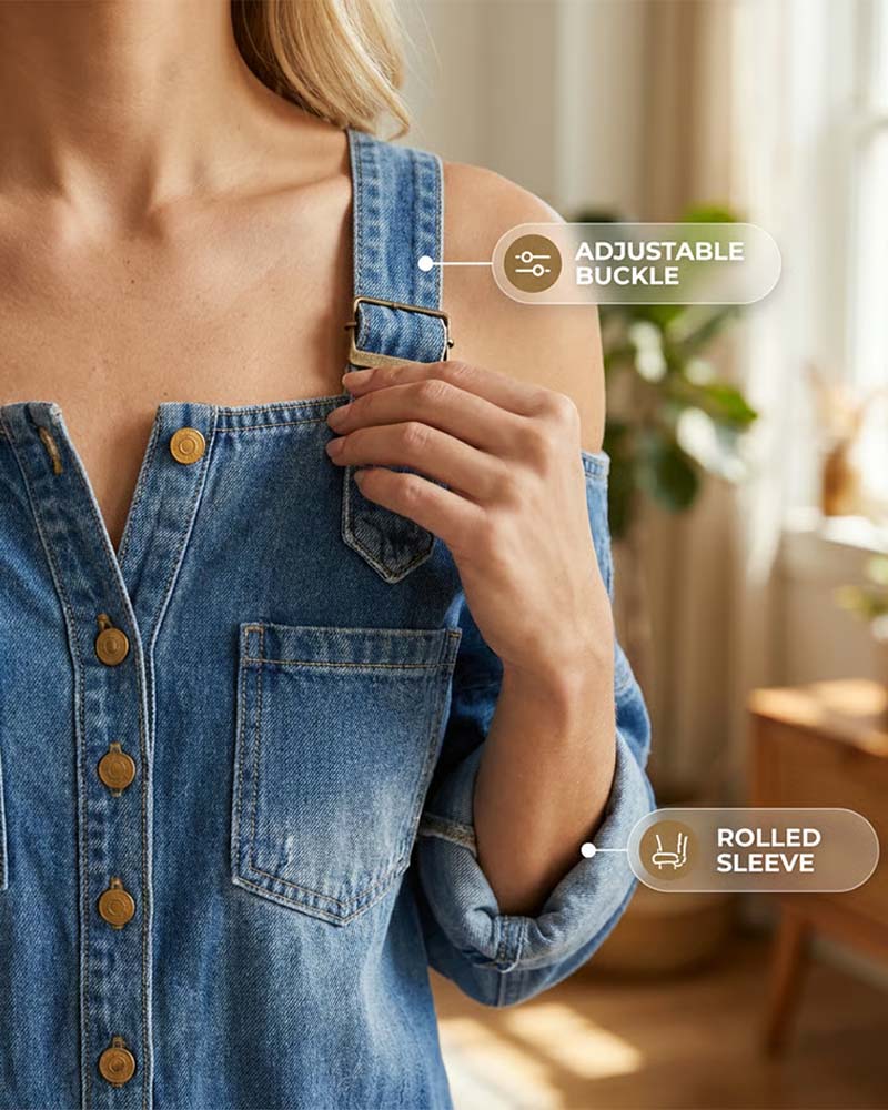 Jumpsuit Spagettistropp Kald Skulder Vida Ben Denim
