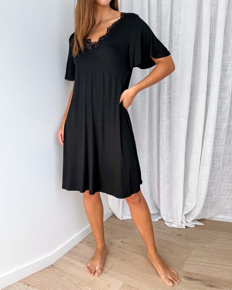 Kjole Knipling Søm V-Hals