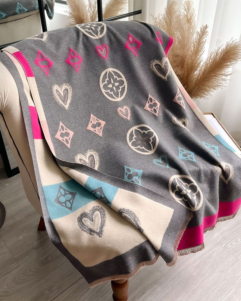 Skjerf Hjerte Geometrisk Mote Varm