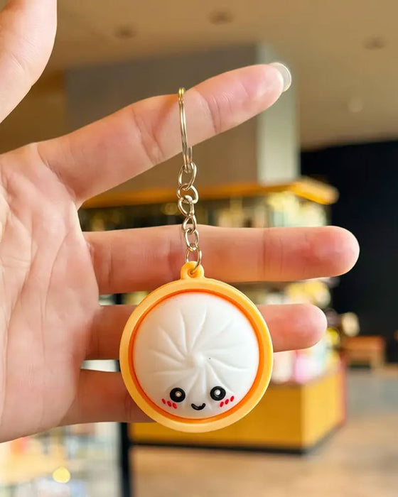 Søt Dumpling Pressbar Glød Squishies Fidget Nøkkelring