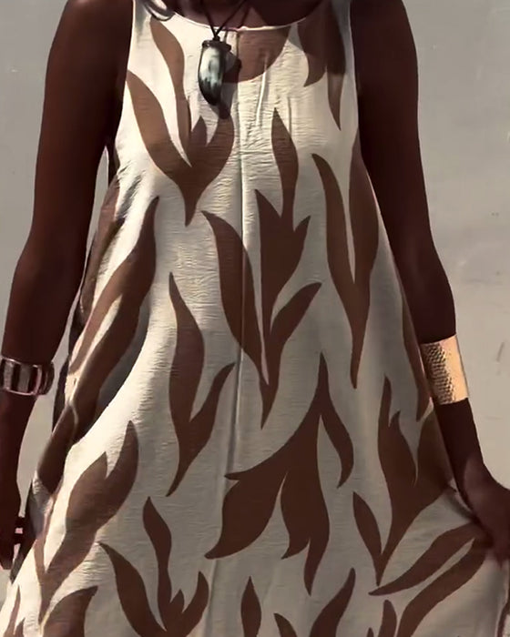 Kjole Ermeløs Ryggløs Trykt