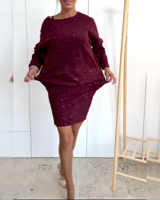Kjole Rund Hals Fin Glitter Modisk