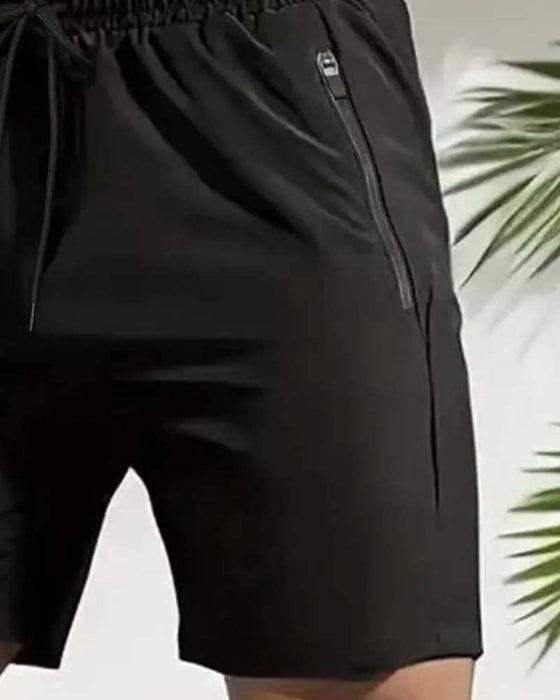 Shorts Dragsnor Glidelås Elastisk Midje