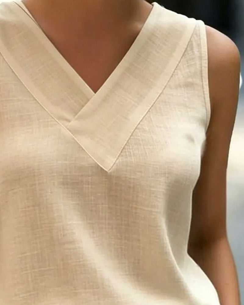 Tank Top Ermeløs V-Hals Kors