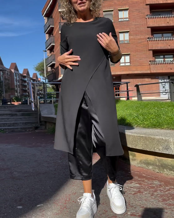 Skjorte Fasjonabel Irregular Slit