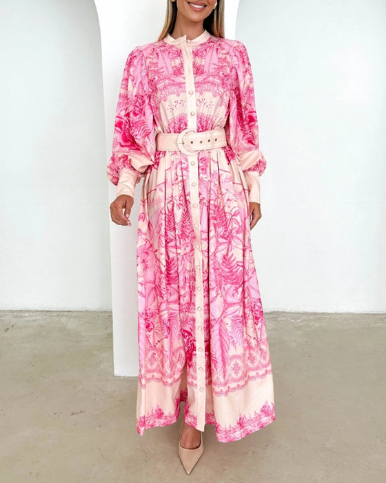 Kjole med lanterne med knappetrykk