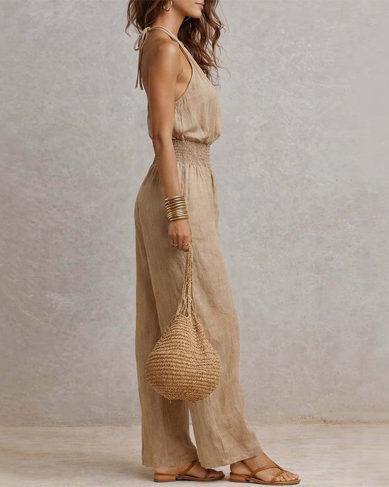 Hoppdrakt Elegant Halter Rynket