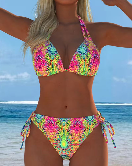 Bikini Farget Halter Print