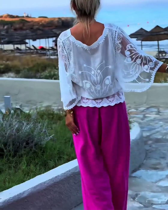 Bluse Ensfarget Moteriktig