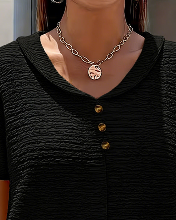 T-skjorte Peter Pan Krage Tre Knapper