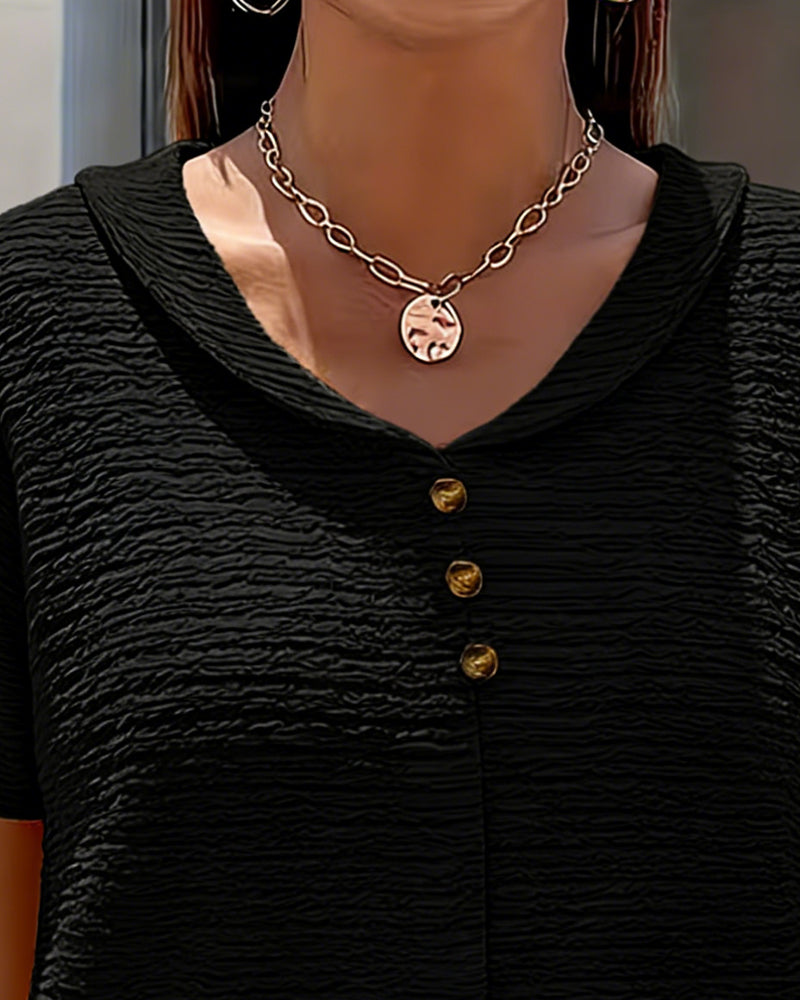 T-skjorte Peter Pan Krage Tre Knapper