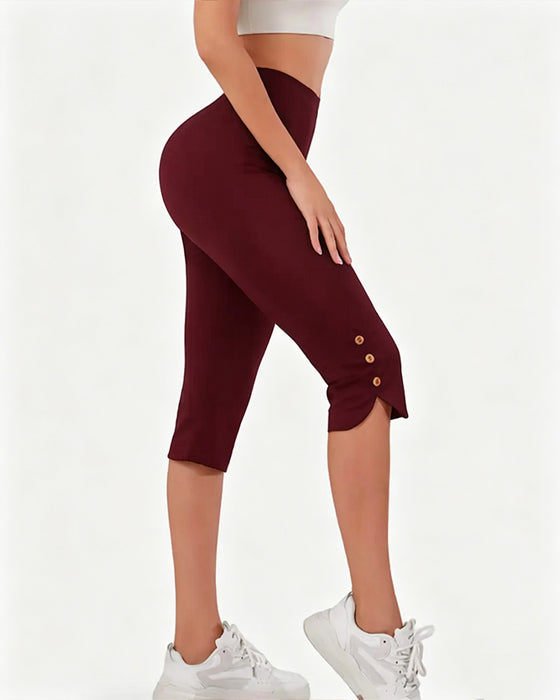 Leggings Ensfarget Slim-Fit Avkortet