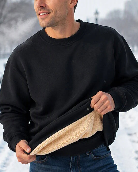 Sweatshirt Rundhalset Solid Herre