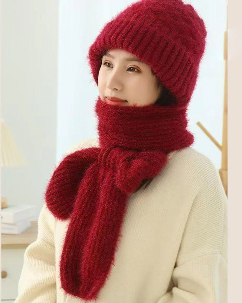 Vinter Allsidig Strikket Hette Skjerf For Kvinner