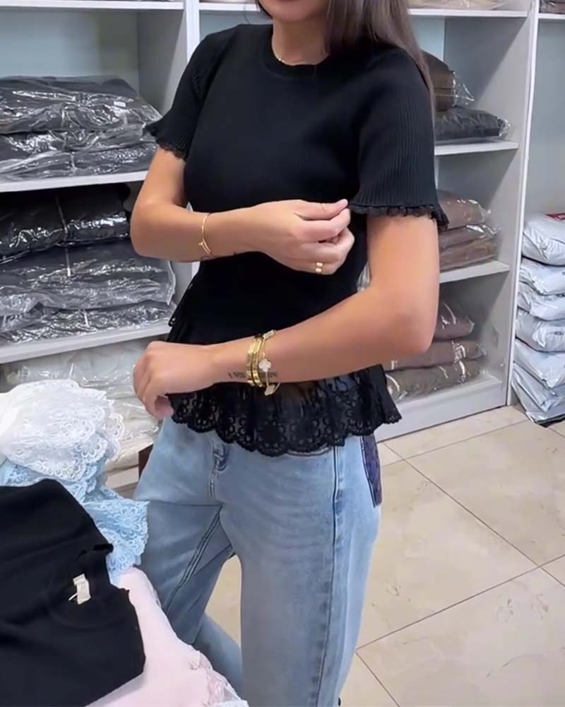 Topp Ensfarget Lappeteknikk Ribbestrikket