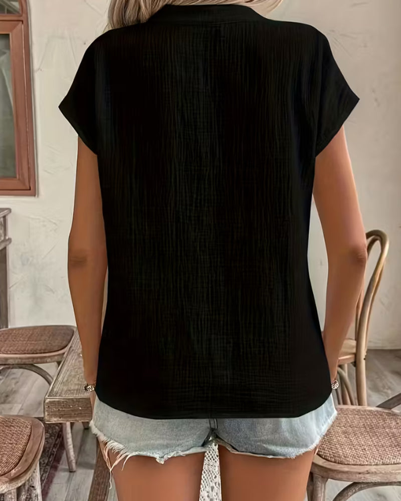 Bluse Kjærlighet V-hals Kortermet