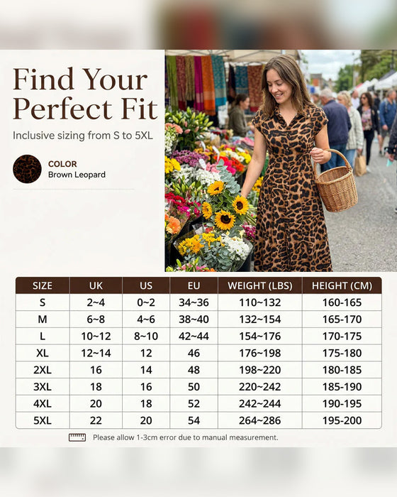 Kjole Avslappet Leopard Maxi