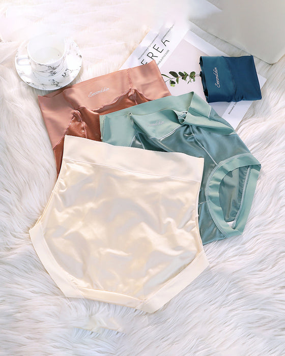 Dames Truse Med Høy Midje Is-Silke Sateng Sømløs Sexy Løft Og Magekontroll