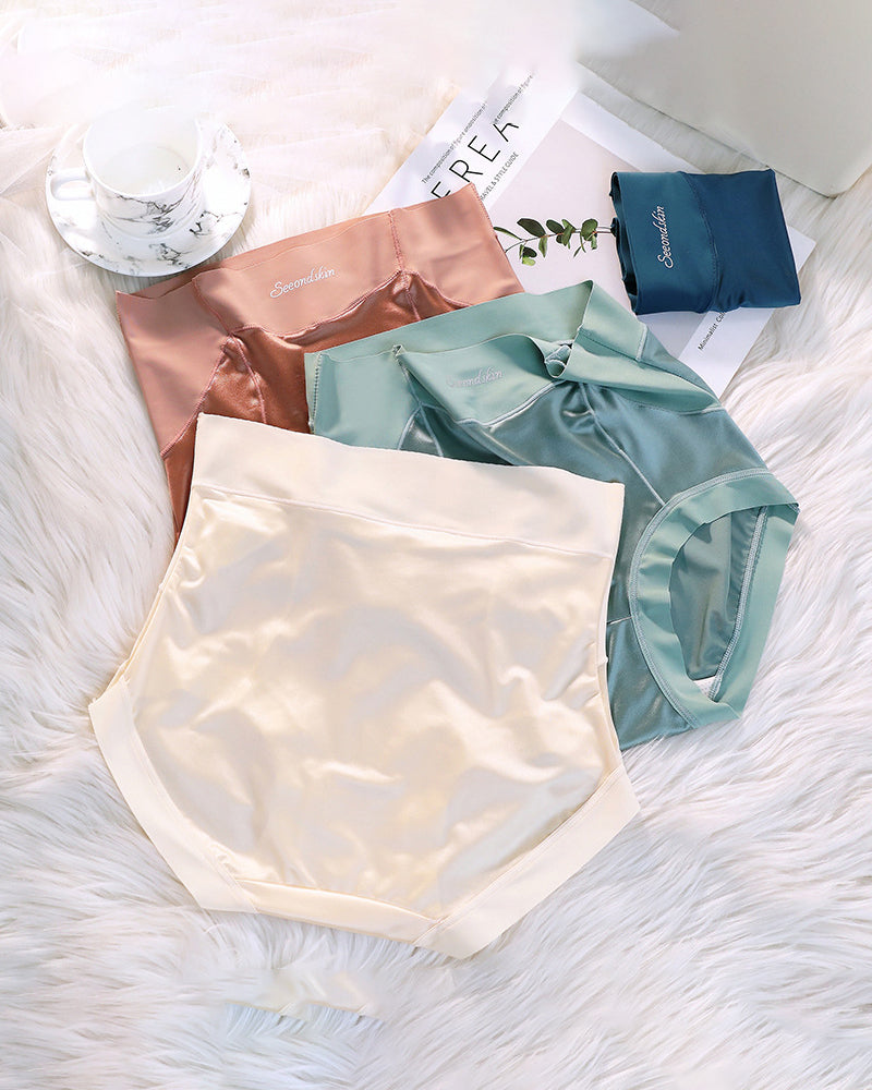 Dames Truse Med Høy Midje Is-Silke Sateng Sømløs Sexy Løft Og Magekontroll