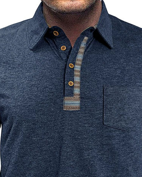 Bluse Menn Knapp Jakkeslag Polo