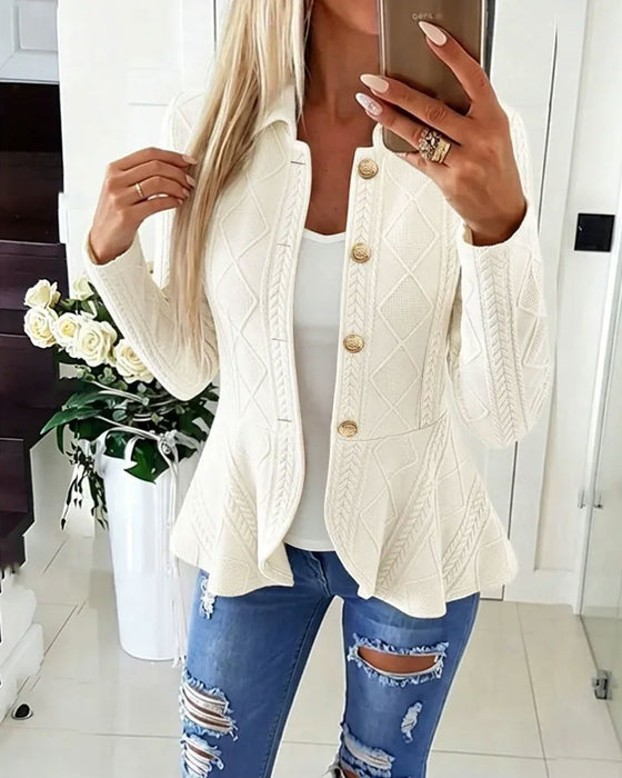 Jakke Knapp Casual Solid