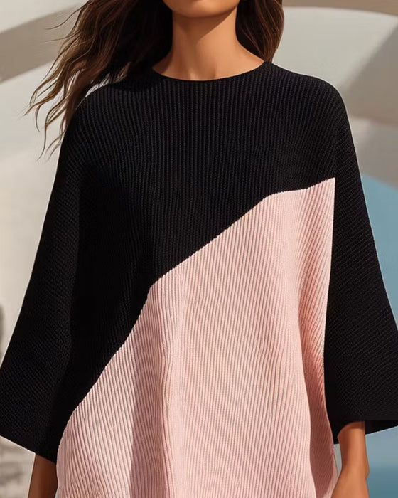 Dress Rund Hals Fargeblokk Shift