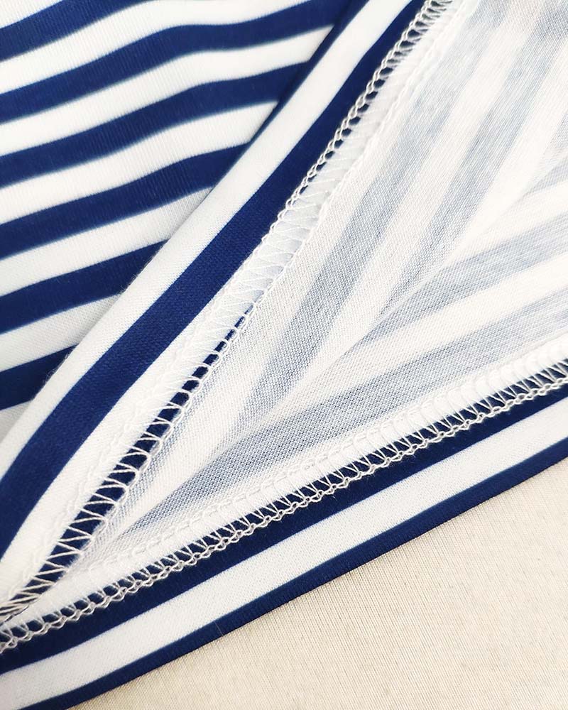 Kjole Rund Hals Stripe Slips Midje