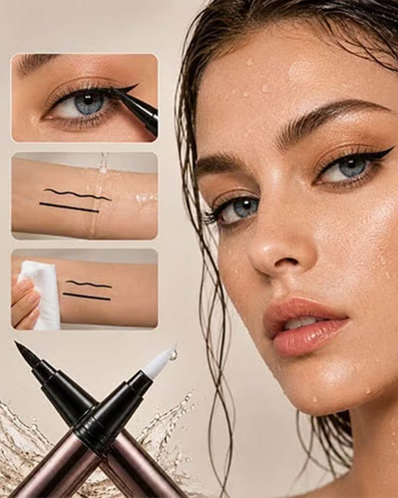 Dual-Tip Flytende Eyeliner – Skarpe Vinger, Null Smør, Hele Dagen 🖊️✨