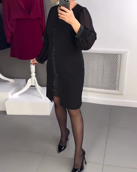 Kjole Rund Hals Diamant Panel