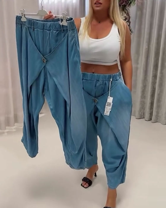 Bukser Med Trendy Design Og Lykteform