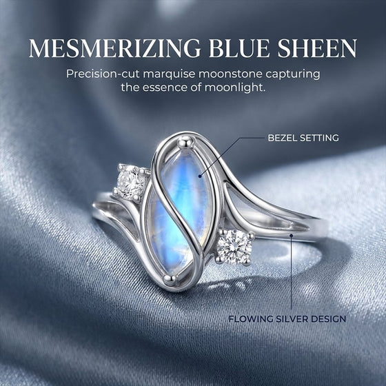 Oval måneskingeometrisk ring