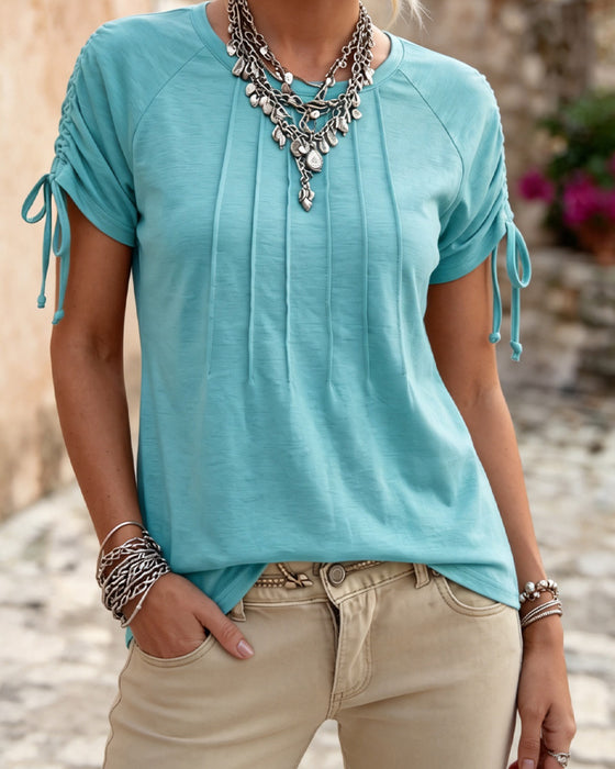 T-Shirt Rynket Slips Kort Erme