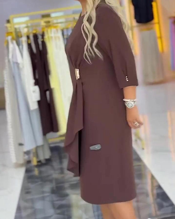 Kjole Plus Size Stilig Twist Knute