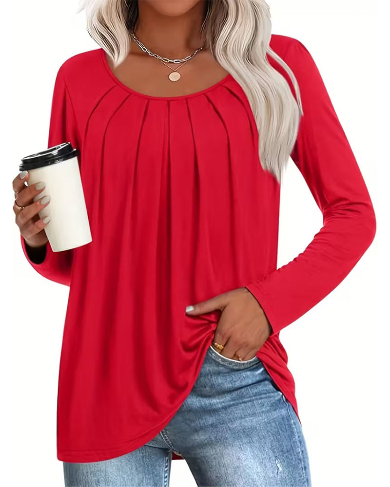 Topp Behagelig Innebygd Bh Plissert Casual