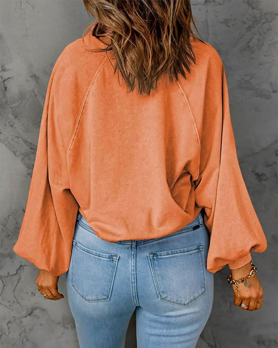 Sweatshirt Slag Knapp Solid