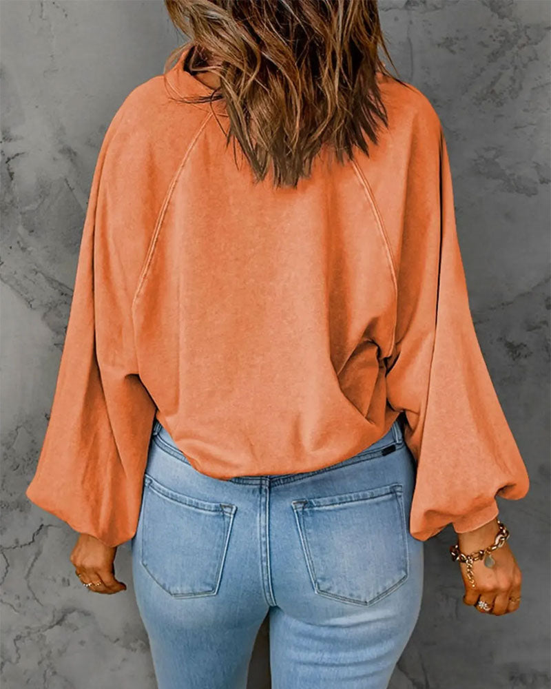 Sweatshirt Slag Knapp Solid
