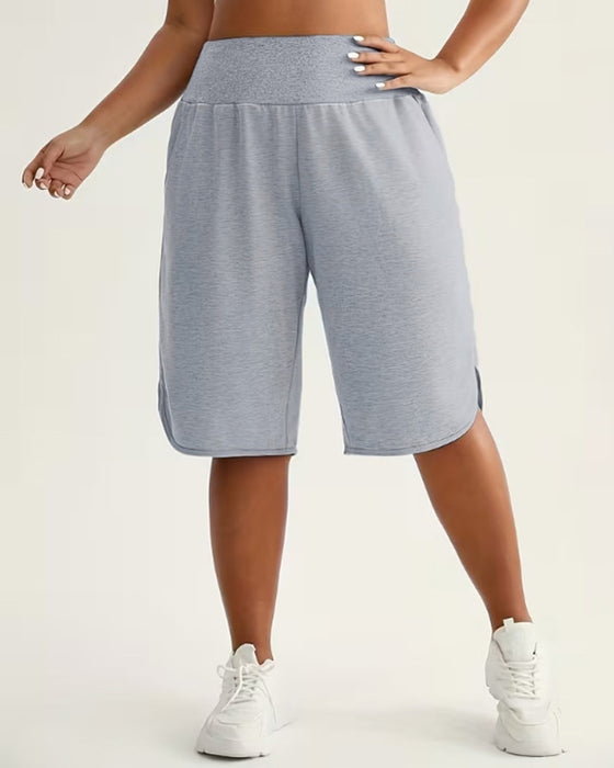 Høy Midje Vide Ben Shorts