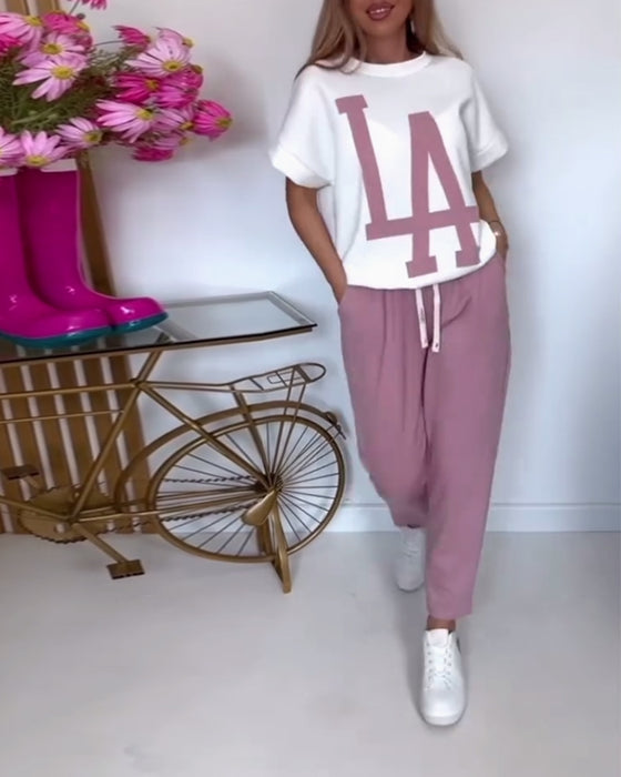 Sett Casual Letter Print Sports