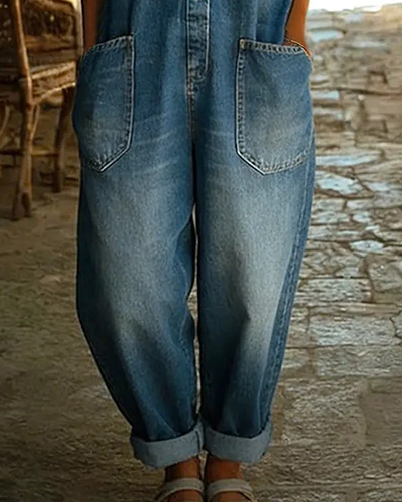 Kjeledress Uformell Lomme Denim