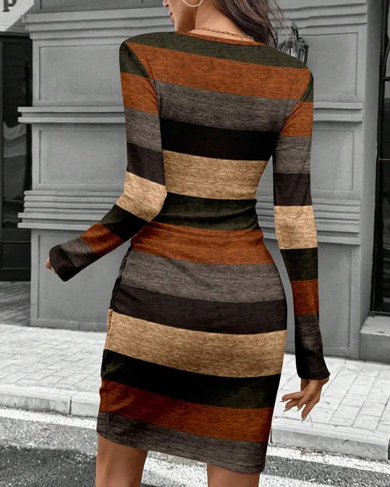 Kjole Vintage Stripe Lang Erme