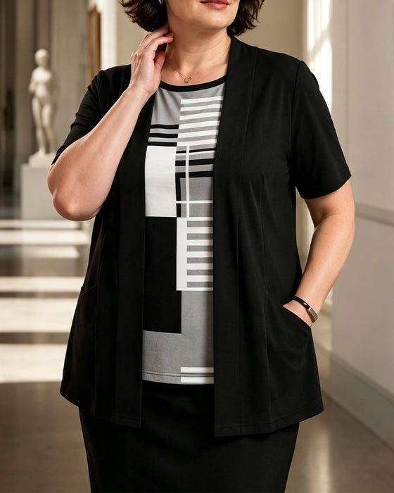 Bluse Patchwork Falsk Todelt